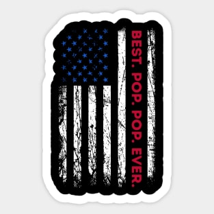 Best Pop Ever Vintage American Flag Fathers Day Sticker